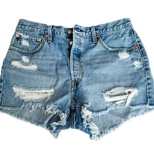 Levi's 501 Distressed Jean Shorts